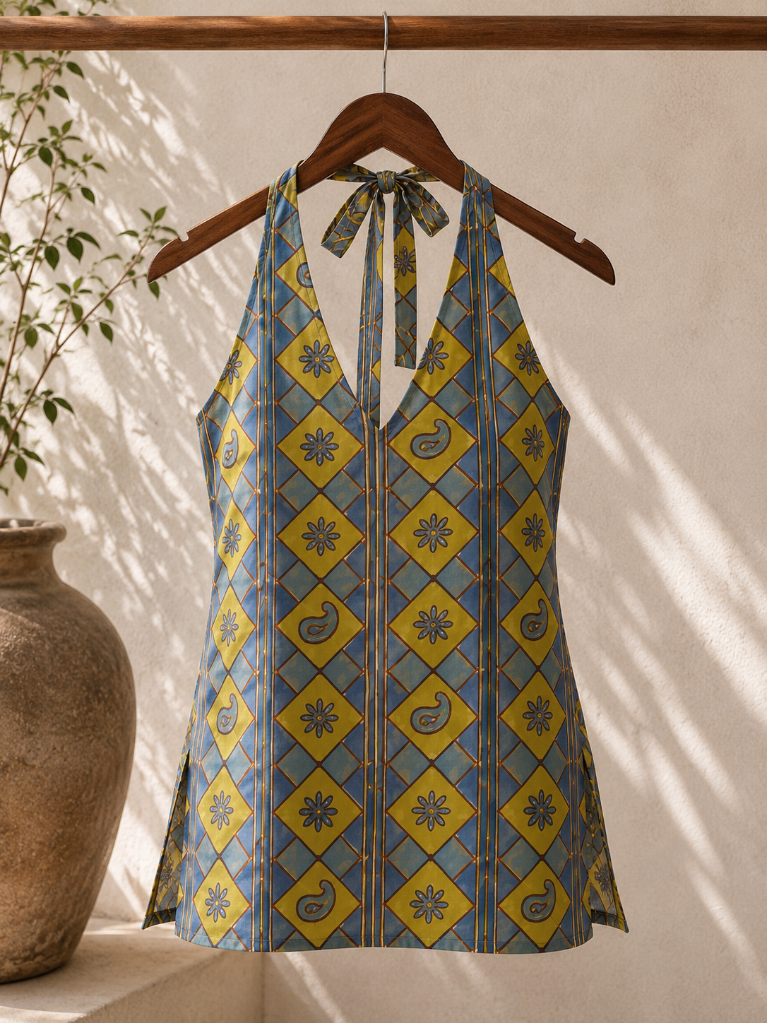 Olive Muse Halter Neck Kurta