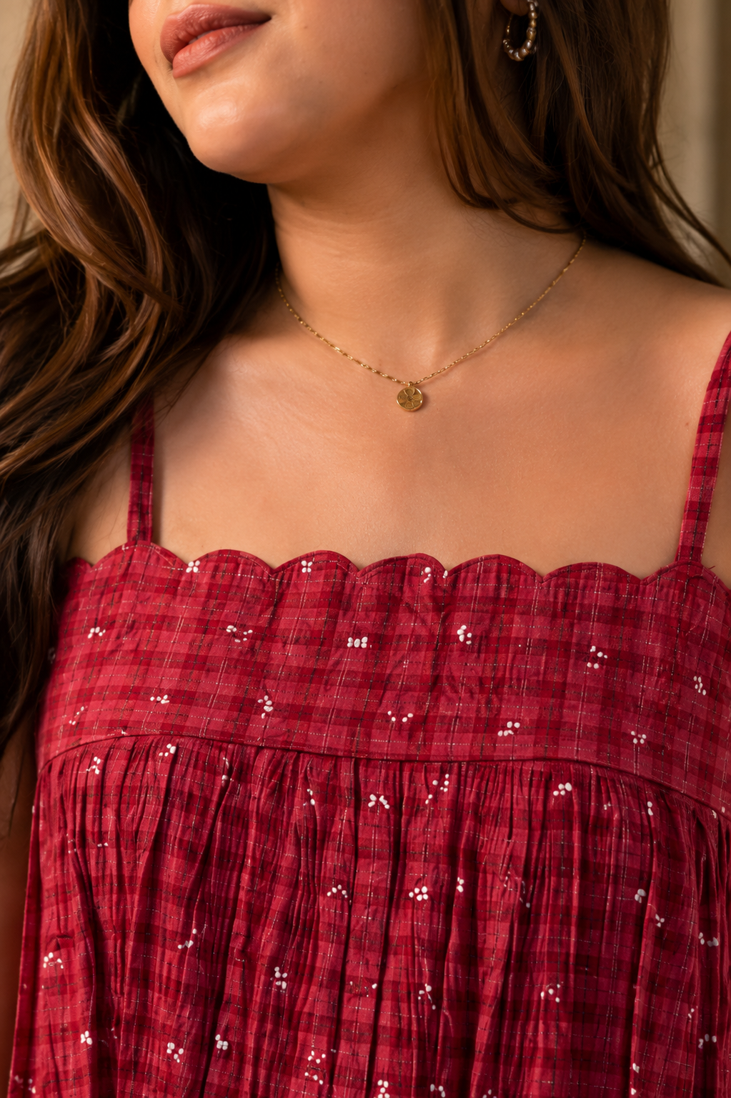 Berry Check Dress