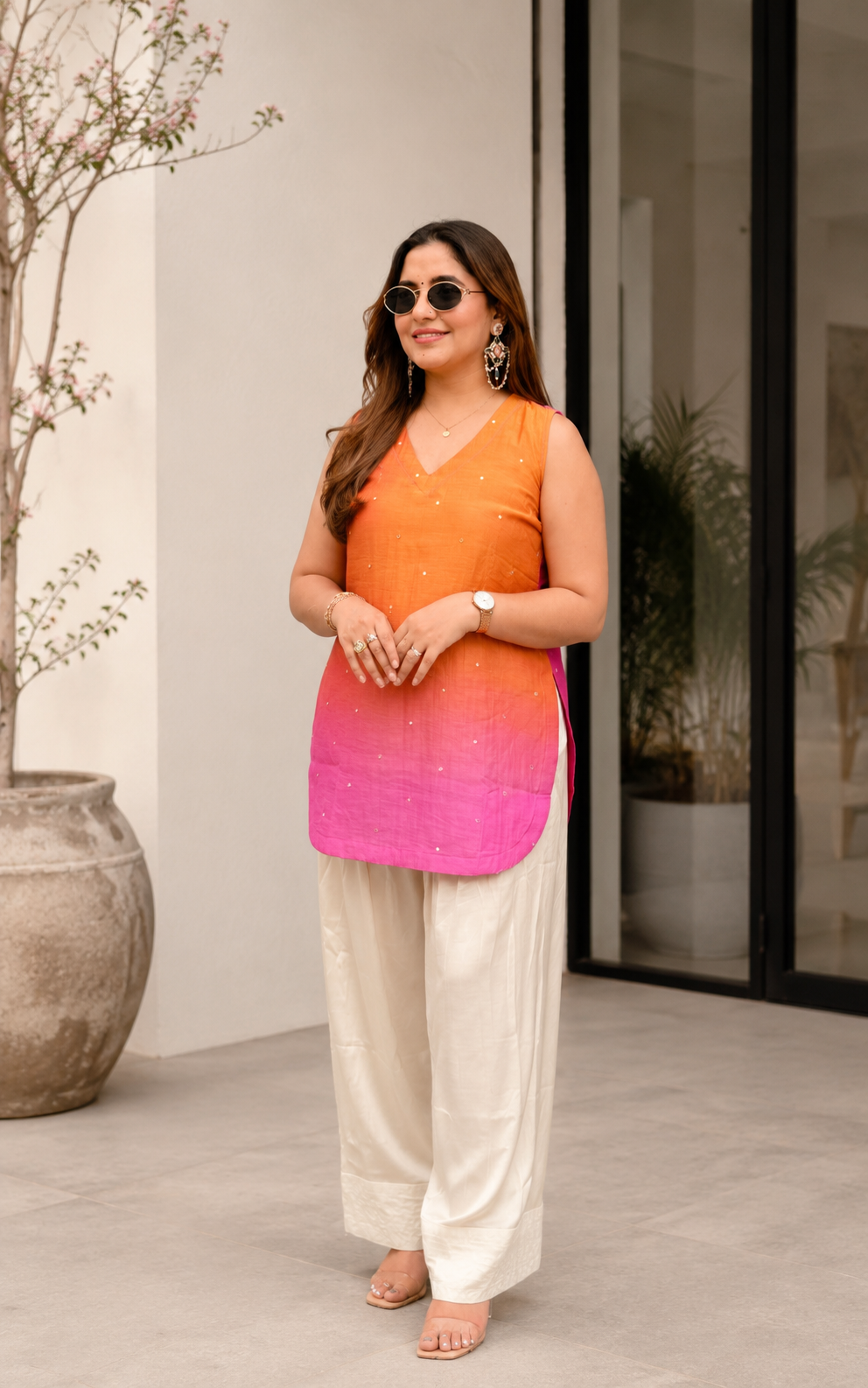 Saanjh – Pure Silk Farshi Set
