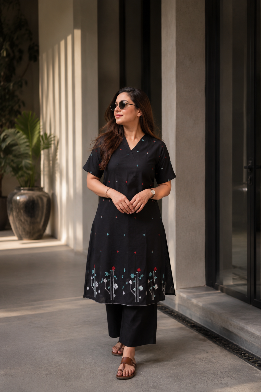 Midnight Bloom Jamdani Set