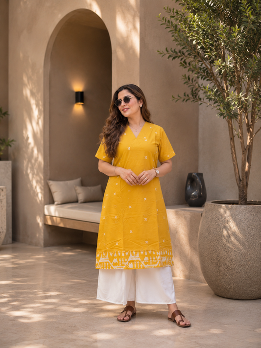 Marigold Jamdani Set