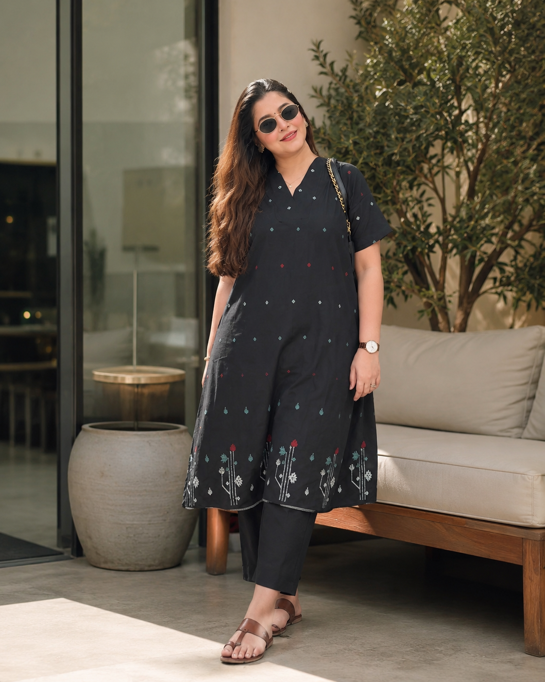 Midnight Bloom Jamdani Set