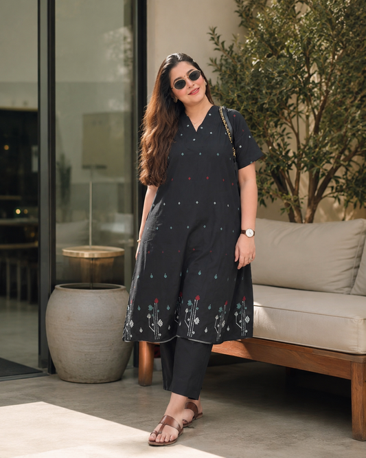 Midnight Bloom Jamdani Set