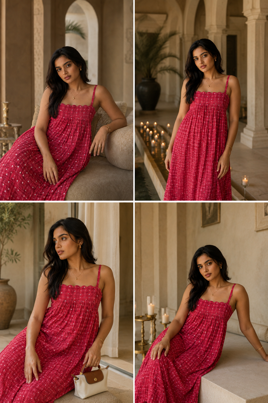 Berry Check Dress