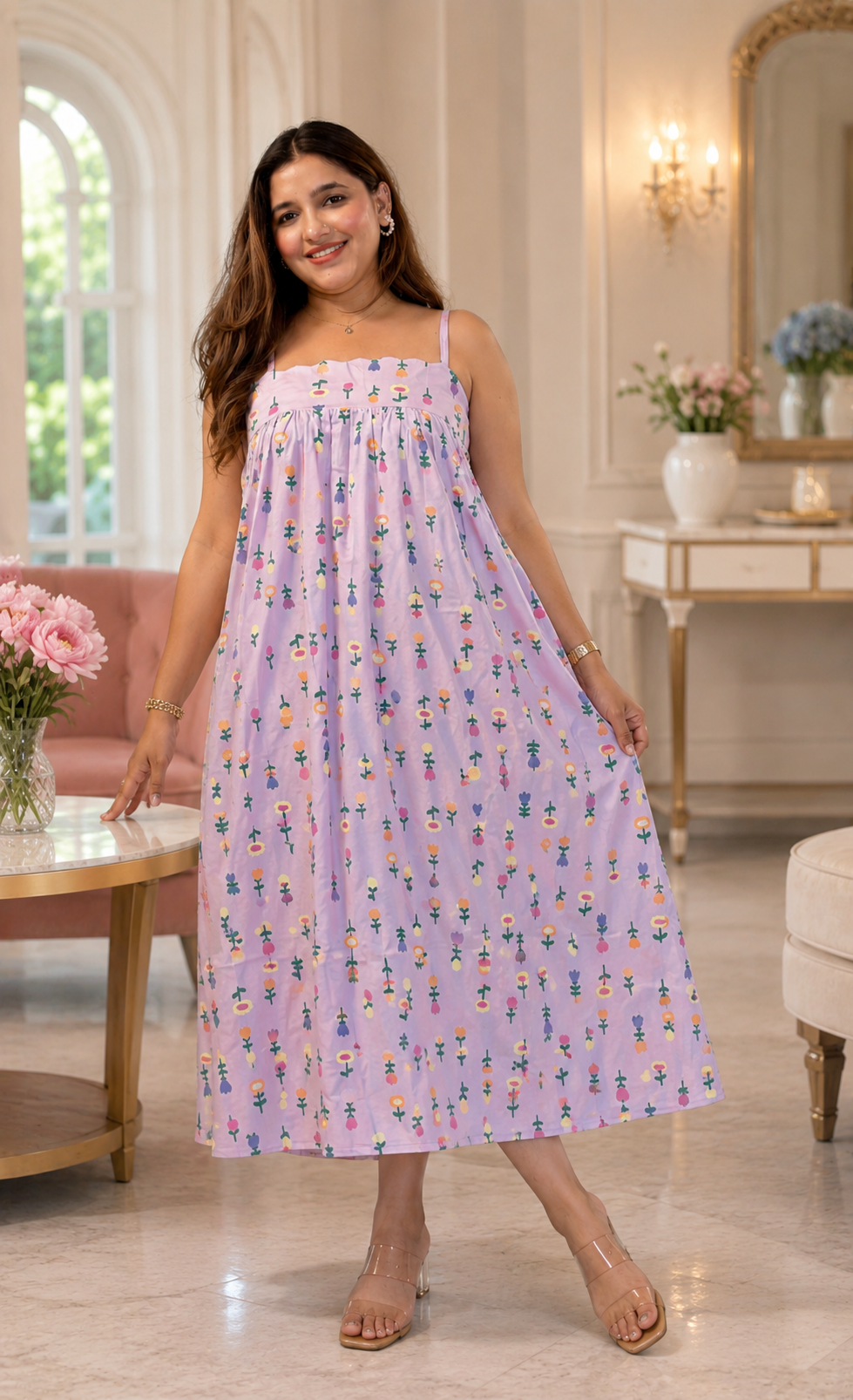 Lavender Floral Dress