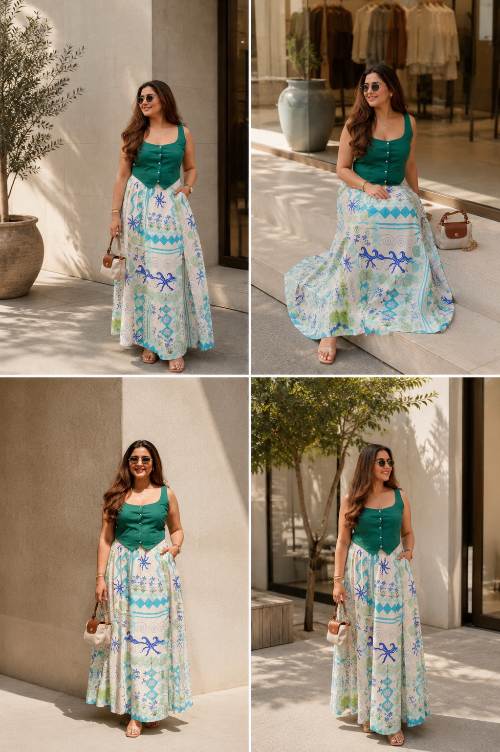 The Mediterranean Muse Vest & Skirt Pop Set
