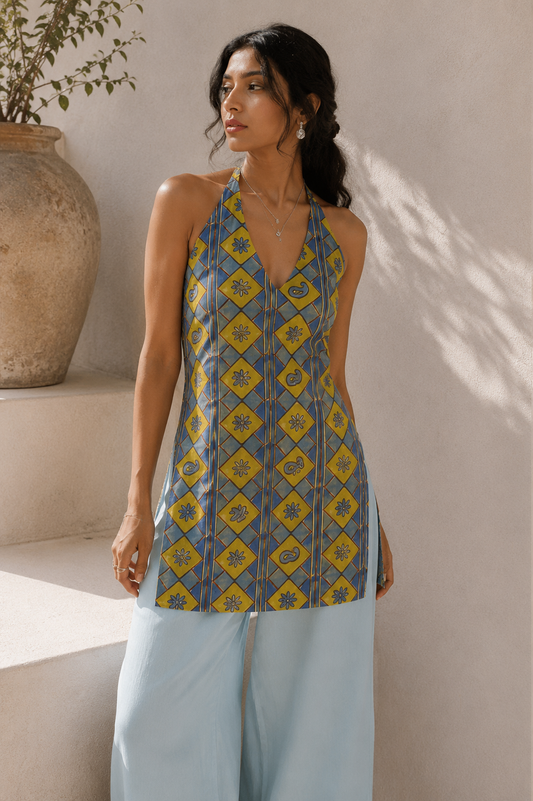Olive Muse Halter Neck Kurta