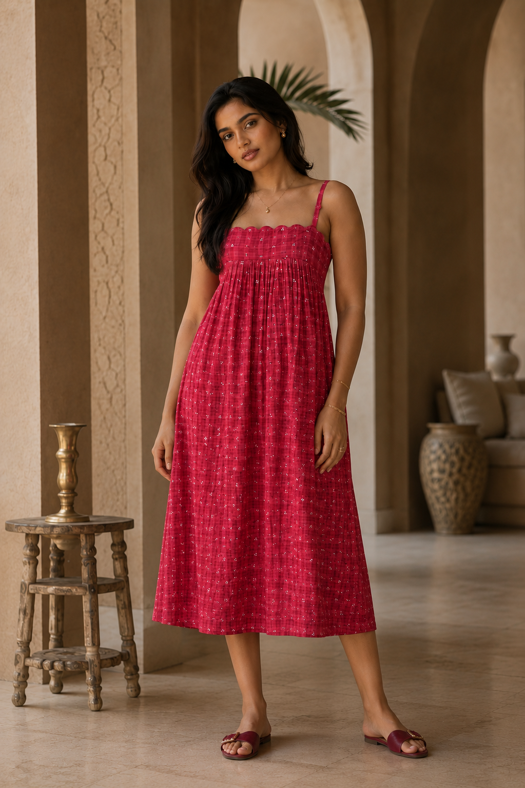 Berry Check Dress