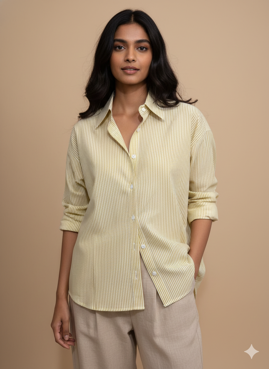 Sunlit Classic Stripe Cotton Shirt