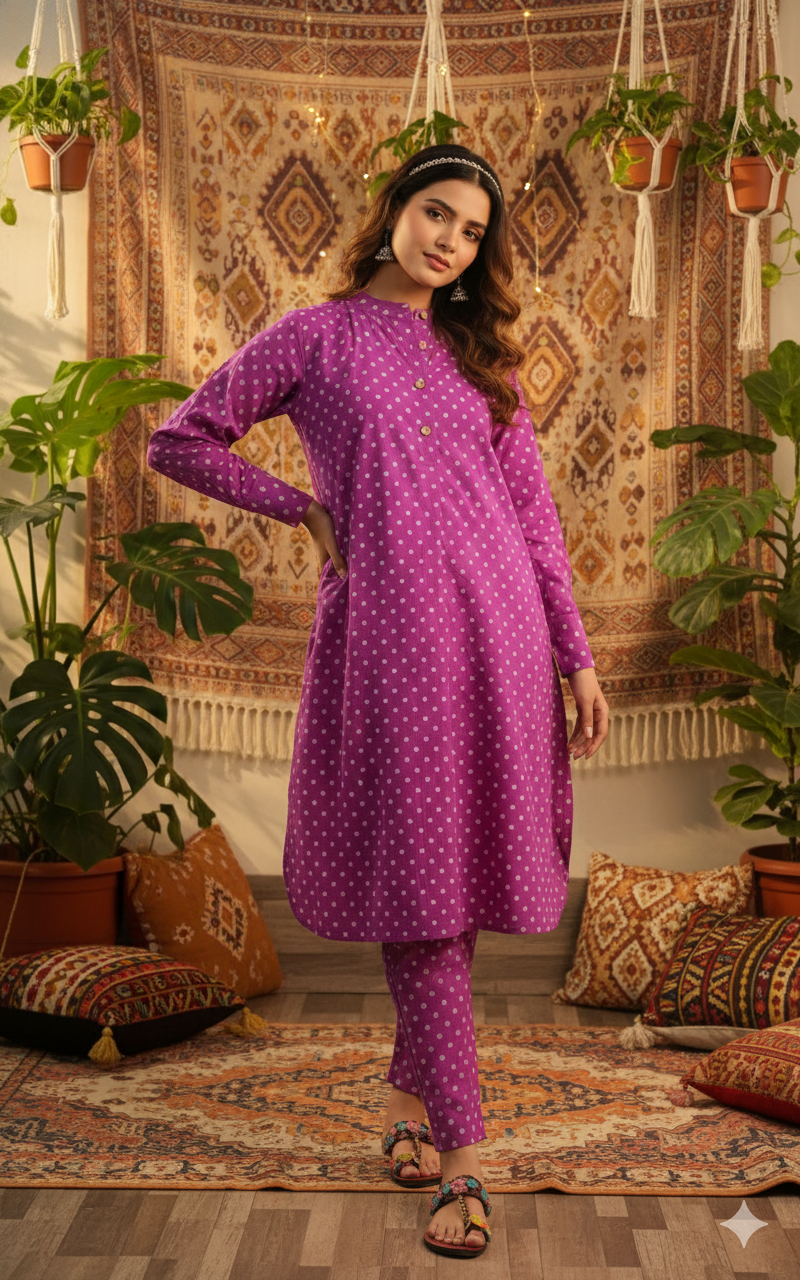 Plum Polka Lounge Co-ord Set