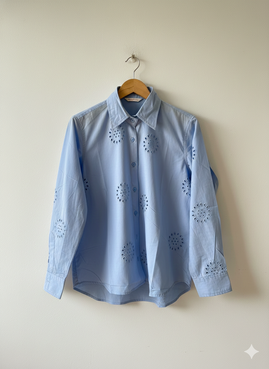 Mist Floral Button Cotton Shirt