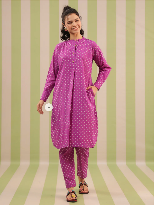 Plum Polka Lounge Co-ord Set
