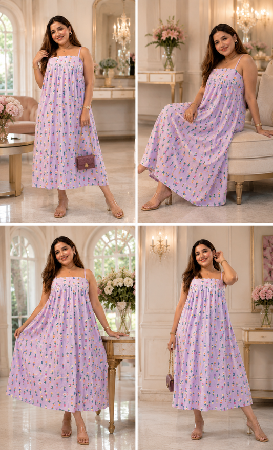 Lavender Floral Dress
